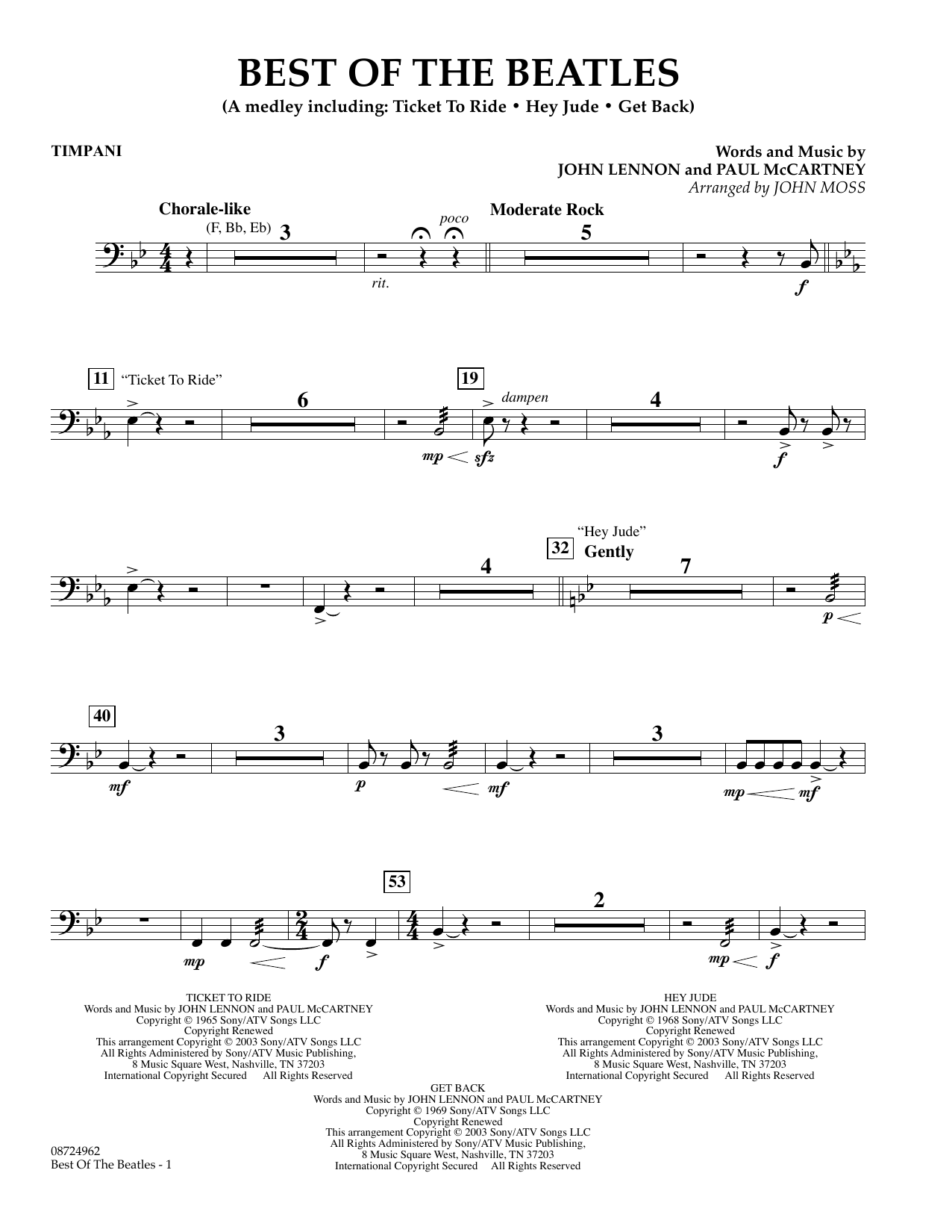 Produktgalerie: Seite 1 von 1 Best of the Beatles - Timpani, John Moss, Ensemble