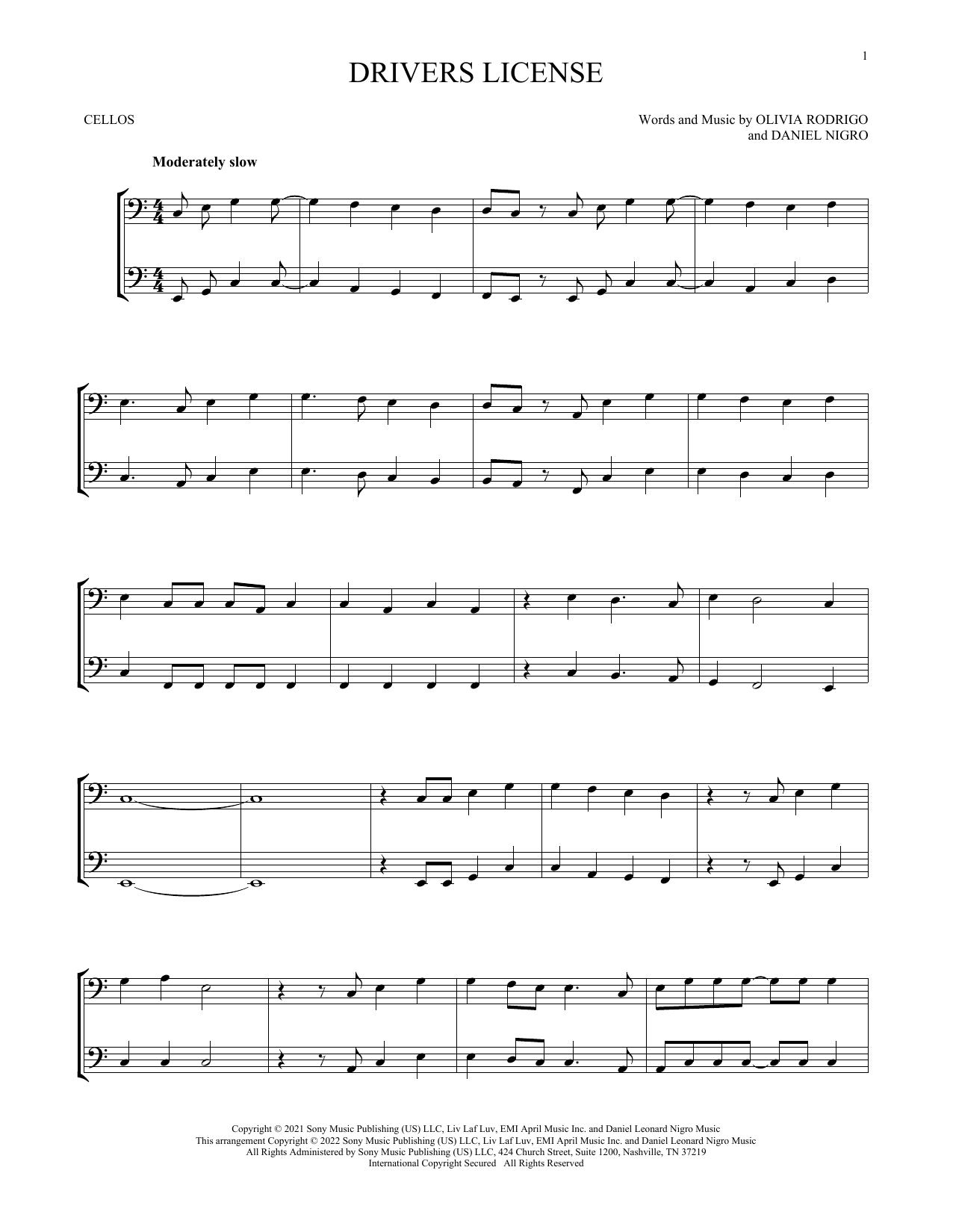 Produktgalerie: Seite 1 von 1 drivers license, Olivia Rodrigo, Violoncello