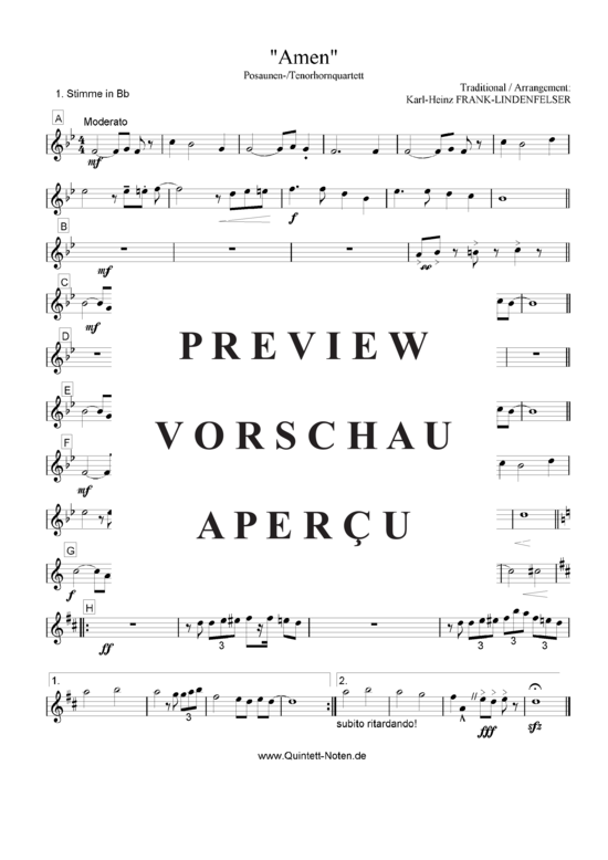 Produktgalerie: Seite 6 von 14 Amen , , (Blechbläser Quartett für Tenorhorn, Bariton, Euphonium, Posaune)