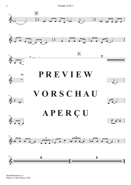 Produktgalerie: Seite 12 von 15 Dream a little dream of me , Mamas and The Papas, The, (Trompeten Trio + Klavier)