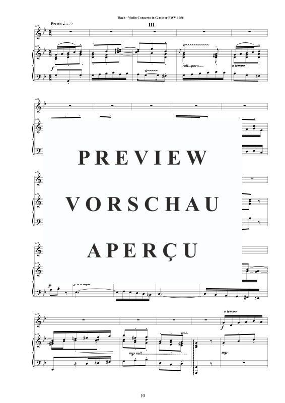 Produktgalerie: Seite 11 von 11 Violinkonzert in G-Moll BWV 1056, , Violine und Klavier