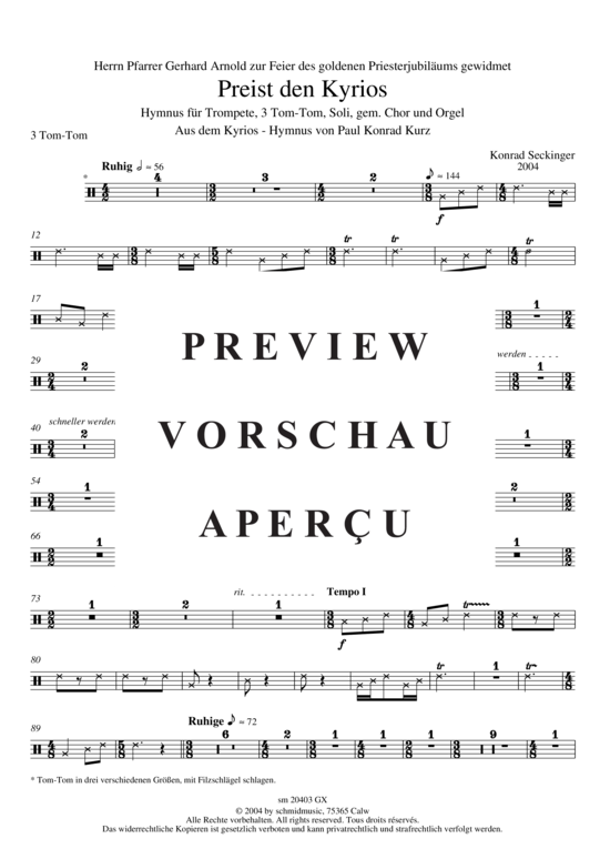 Product gallery: Page 6 of 21 Preist den Kyrios, Gesamtpartitur , , (mixed choir, soli, trumpet + organ)