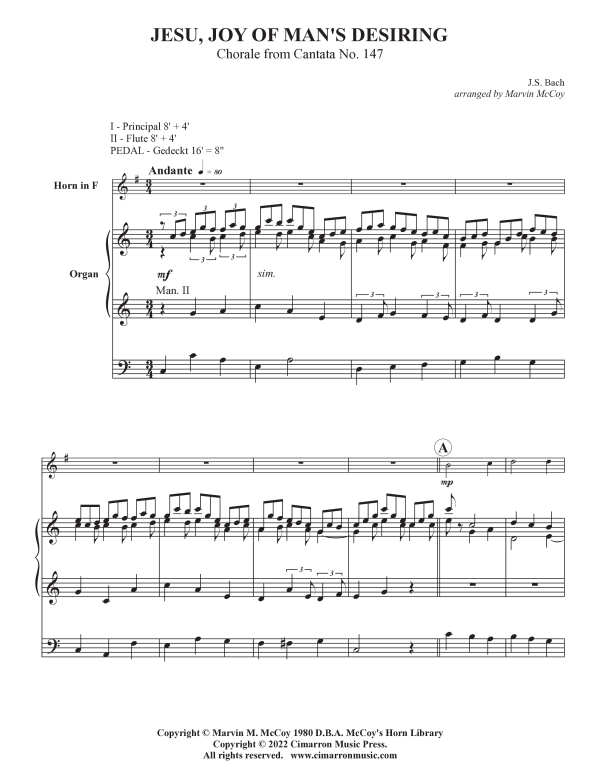 Product picture to: Jesu, Joy of Man's DesiringJohann Sebastian Bach