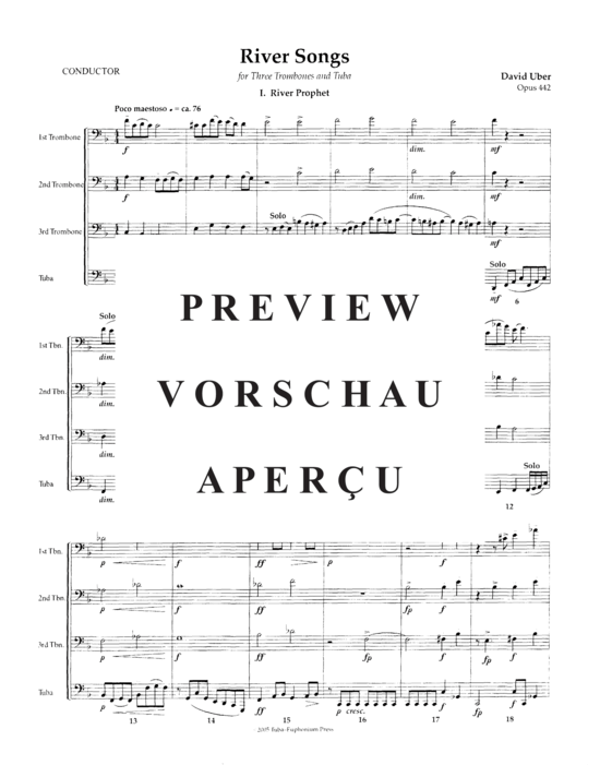 Product gallery: Page 5 of 27 River Songs , , (Tuba Quartet 3x Euphonium/Trombone + Tuba)