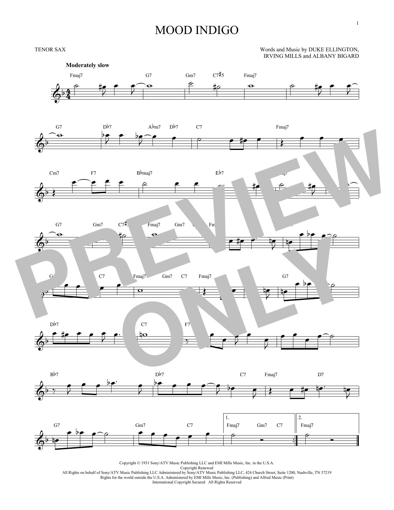 Product gallery: Page 1 of 1 Mood Indigo, Duke Ellington