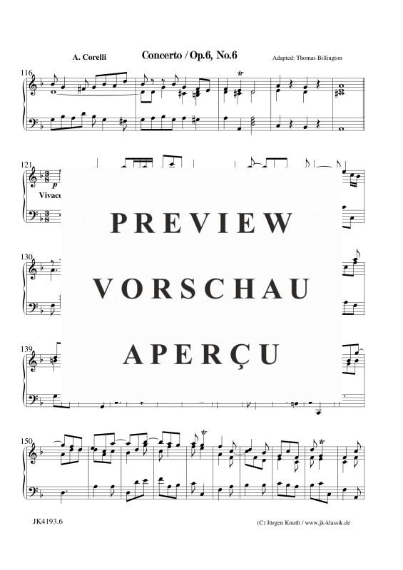gallery: Concerto Op.6. No.6, , Klavier/Cembalo Solo