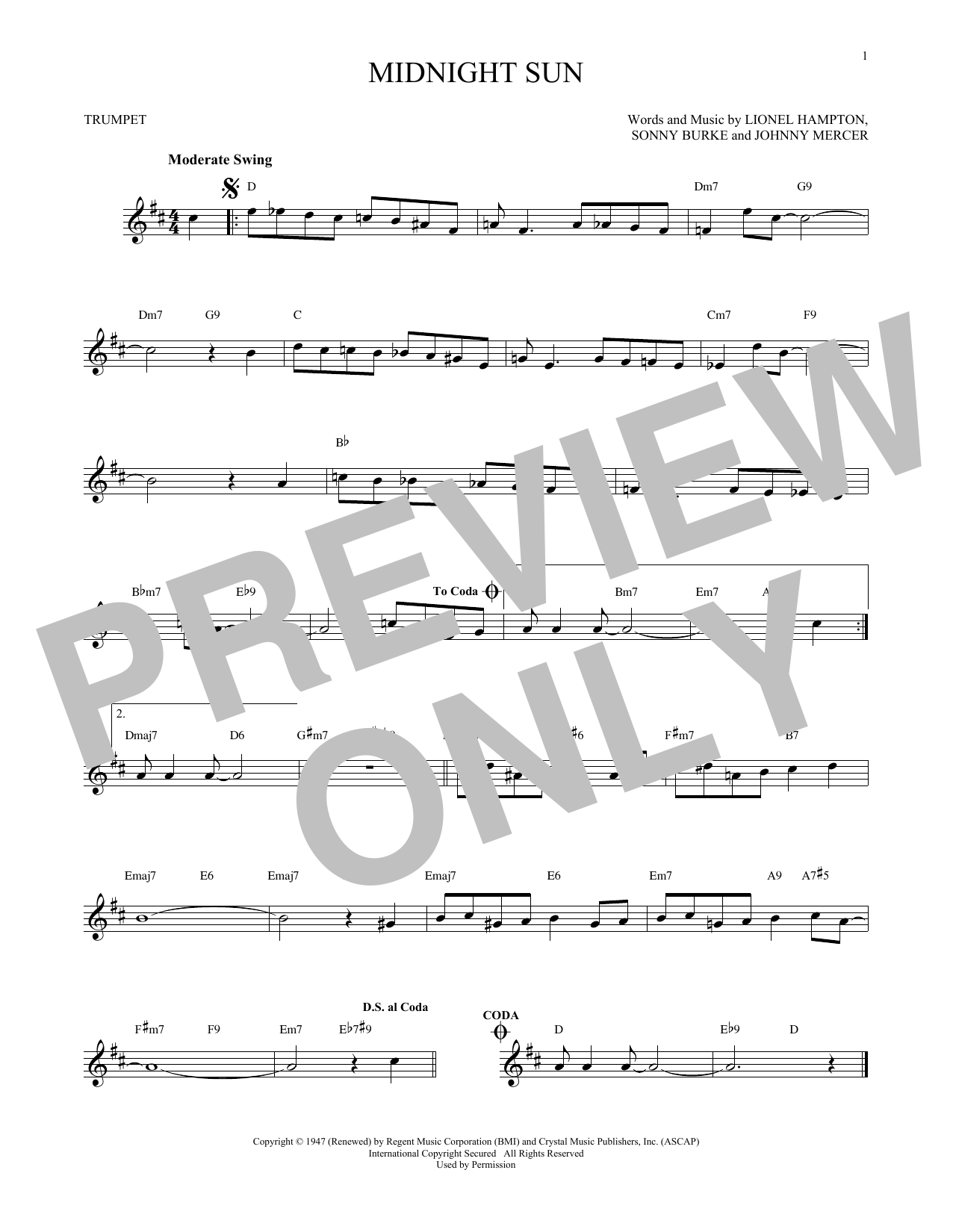 Produktgalerie: Seite 1 von 1 Midnight Sun, Johnny Mercer, Trompete