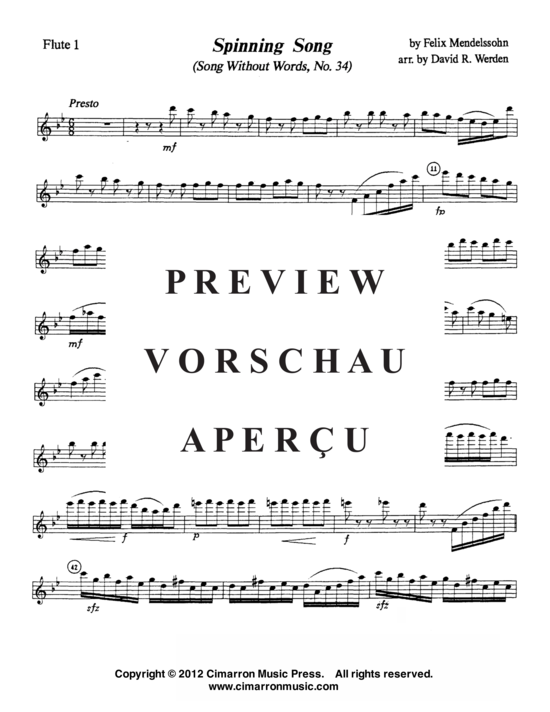 Product gallery: Page 18 of 22 Spinnerlied (Lieder ohne Worte) , ,  op. 67 No. 4 (Solo part in Bb + Concert Band)