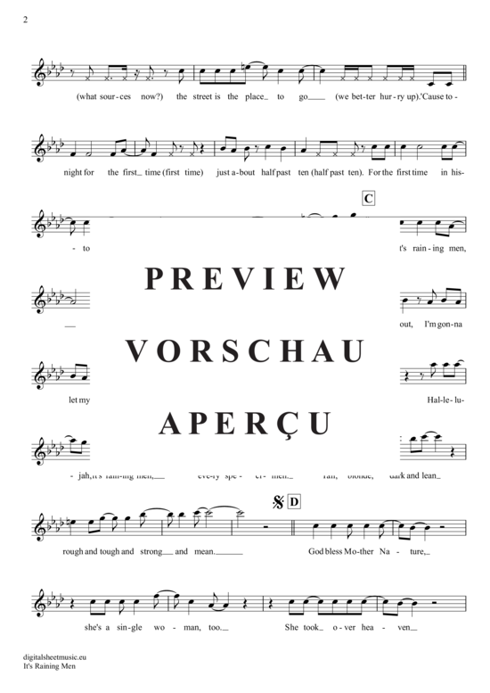 Product gallery: Page 3 of 4 It´s raining men , Weather Girls, (transverse flute)