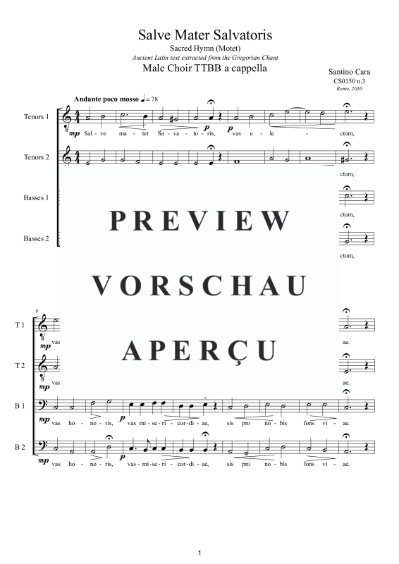 Produktgalerie: Seite 2 von 7 Salve Mater Salvatoris, , Männerchor