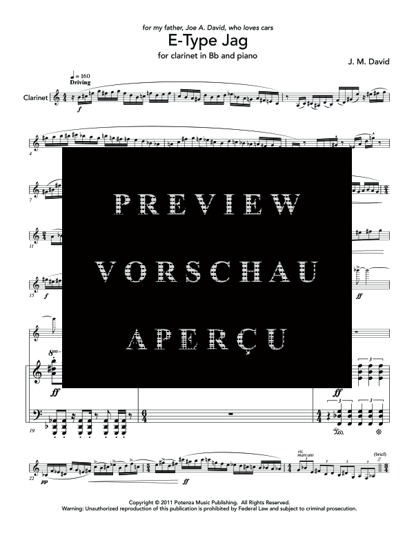 Product gallery: Page 5 of 11 E-Type Jag, , (clarinet in Bb and piano)