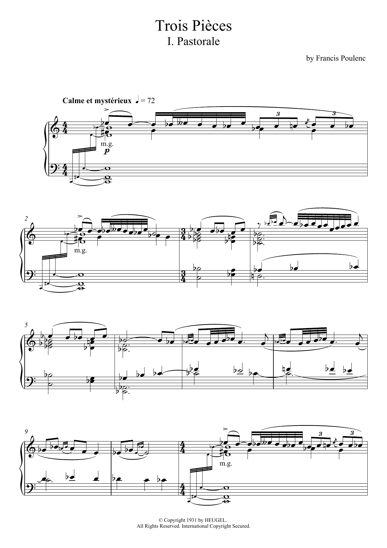 Produktbild zu: Trois Pieces - I. Pastorale