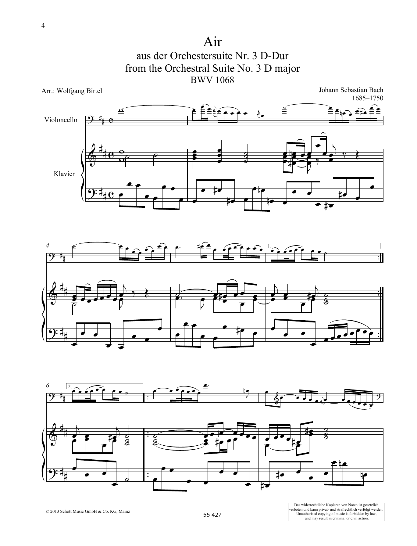 Produktgalerie: Seite 1 von 1 Air, Johann Sebastian Bach