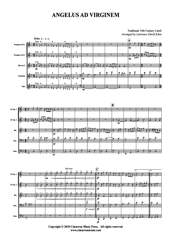 Produktbild zu: Angelus ad virginem Traditional 14 Century Carol 