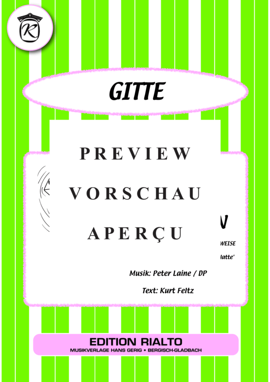 Produktgalerie: Seite 2 von 3 Liebe ist doch kein Ringelreih'n , Gitte, Klavier und Gesang