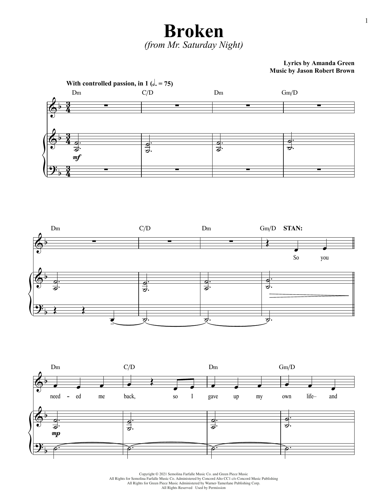 Produktbild zu: Broken (from Mr. Saturday Night)