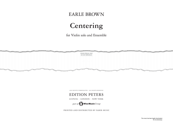 Produktgalerie: Seite 1 von 1 Centering, Earle Brown, Violine