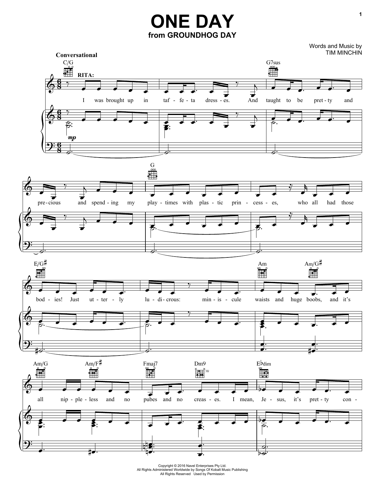 Produktbild zu: One Day (from Groundhog Day The Musical)