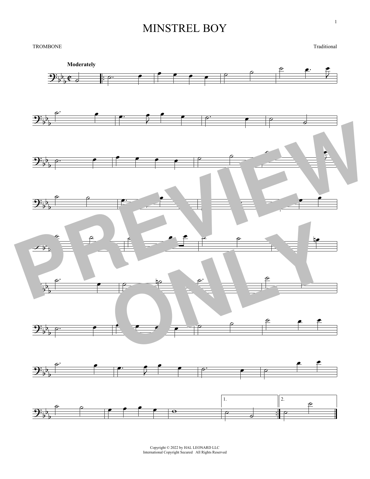 Product gallery: Page 1 of 1 Minstrel Boy, Traditional