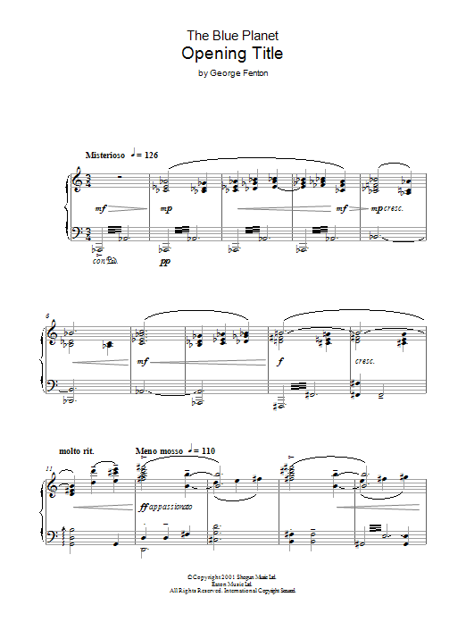 Produktbild zu:  The Blue Planet, Opening Title - George Fenton