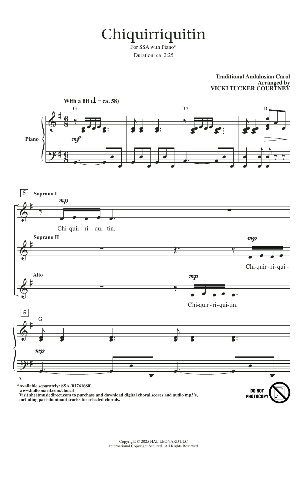 Produktgalerie: Seite 1 von 1 Chiquirriquitin (arr. Vicki Tucker Courtney), Traditional Andalucian, Chor
