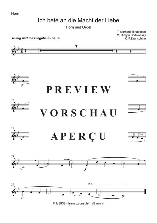 Produktgalerie: Seite 4 von 6 Ich bete an die Macht der Liebe , , (Horn + Orgel)