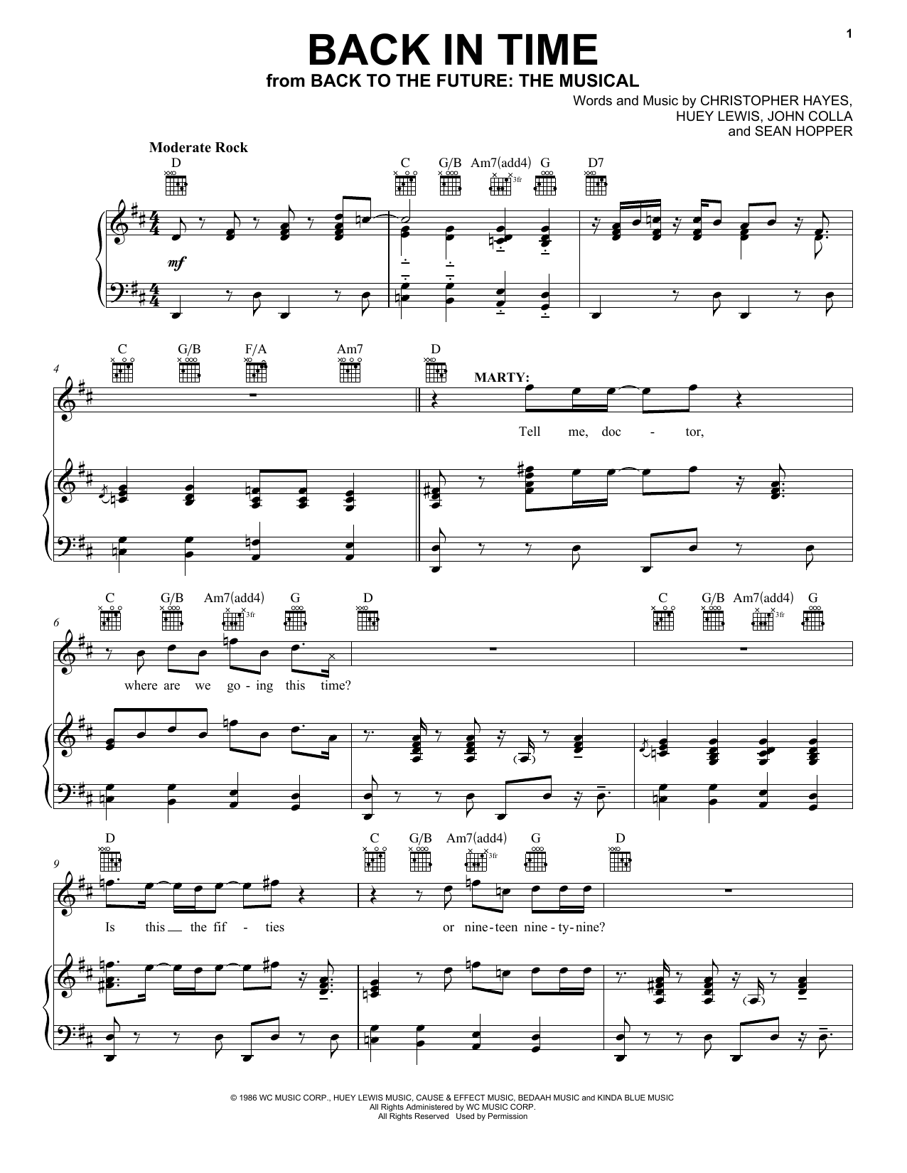 Produktbild zu: Back In Time (from Back To The Future: The Musical)