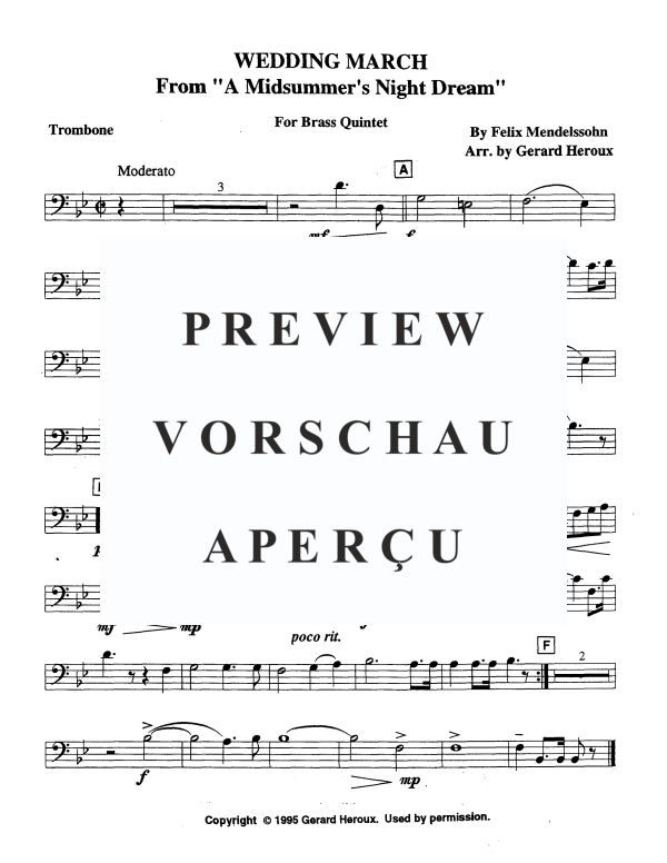 Produktgalerie: Seite 9 von 10 Hochzeitsmarsch, , Blechbläser Quintett