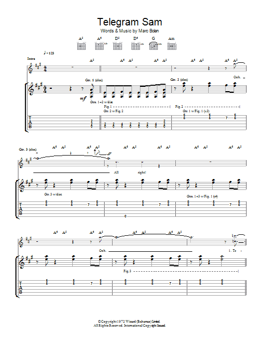 Produktgalerie: Seite 1 von 1 Telegram Sam, T Rex, Gitarre
