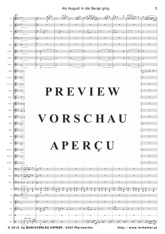 Product gallery: Page 10 of 11 Als August in die Berge ging, , (large wind orchestra)