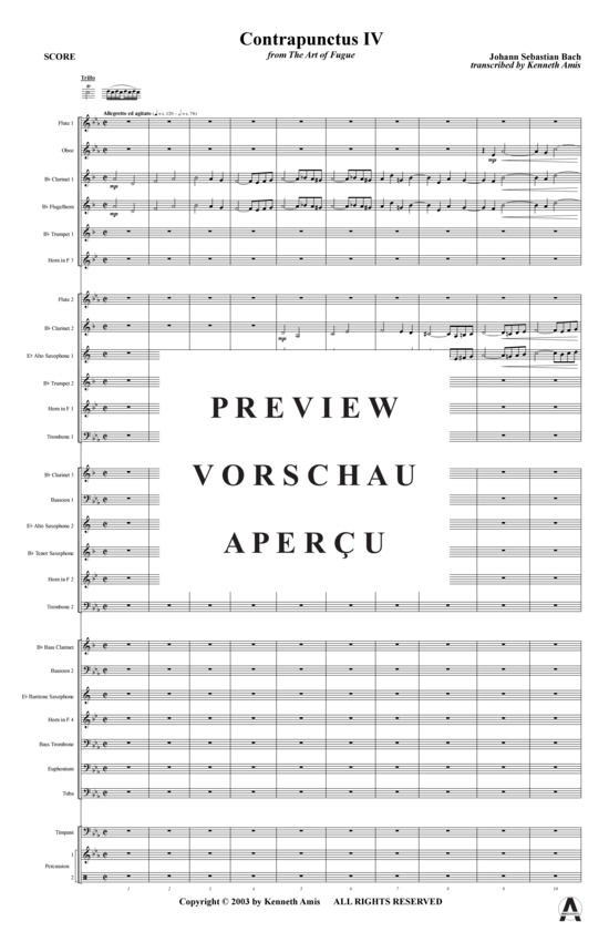 Produktgalerie: Seite 4 von 20 Contrapunctus 4 aus Kunst der Fuge , , (Concert Band)