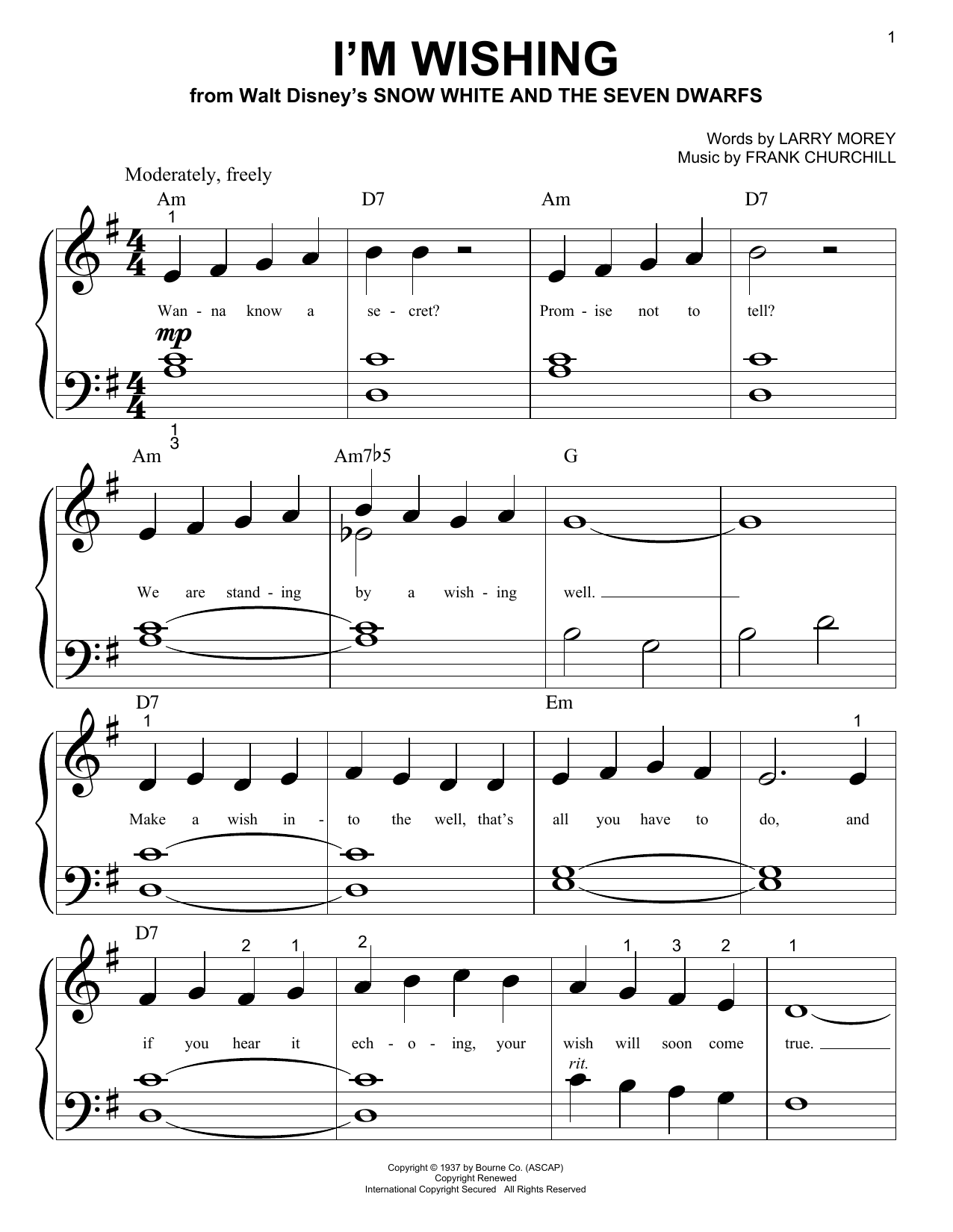 Produktbild zu: I'm Wishing (from Snow White And The Seven Dwarfs)