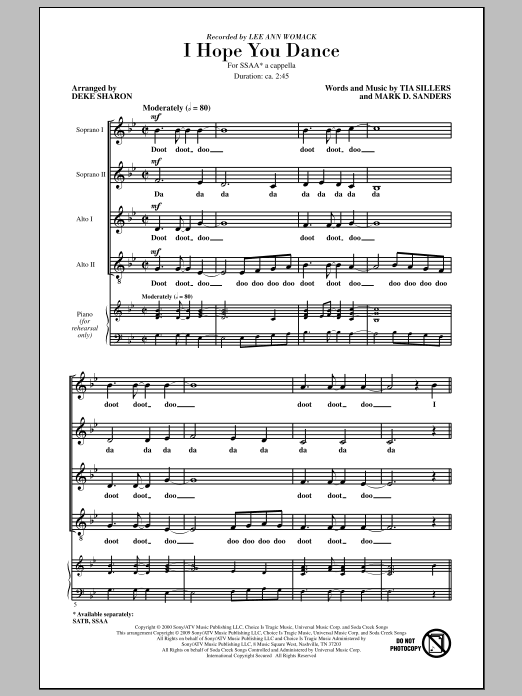 Product gallery: Page 1 of 1 I Hope You Dance, Deke Sharon