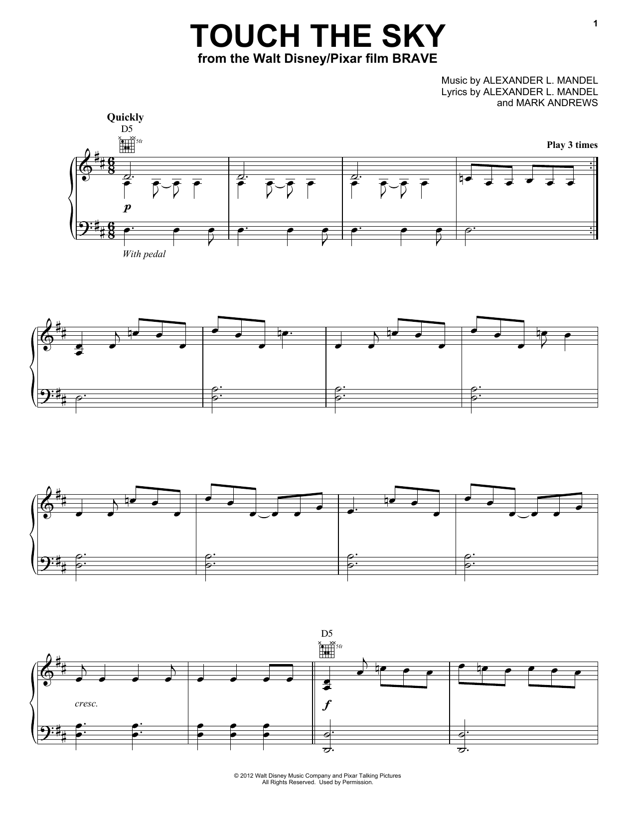 Produktbild zu: Touch The Sky (From Brave)