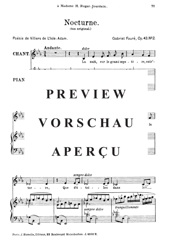 Product gallery: Page 2 of 4 Nocturne Op.43 No.2, , Medium Voice and Piano