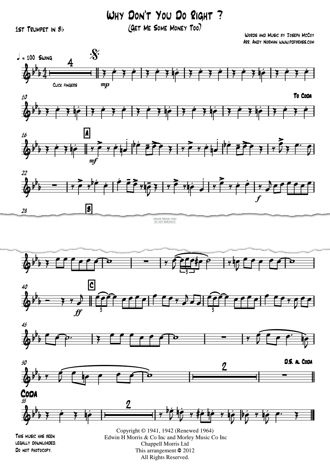 Produktgalerie: Seite 1 von 1 Why Don't You Do Right? (Get Me Some Money Too!), Joseph McCoy, Quintett