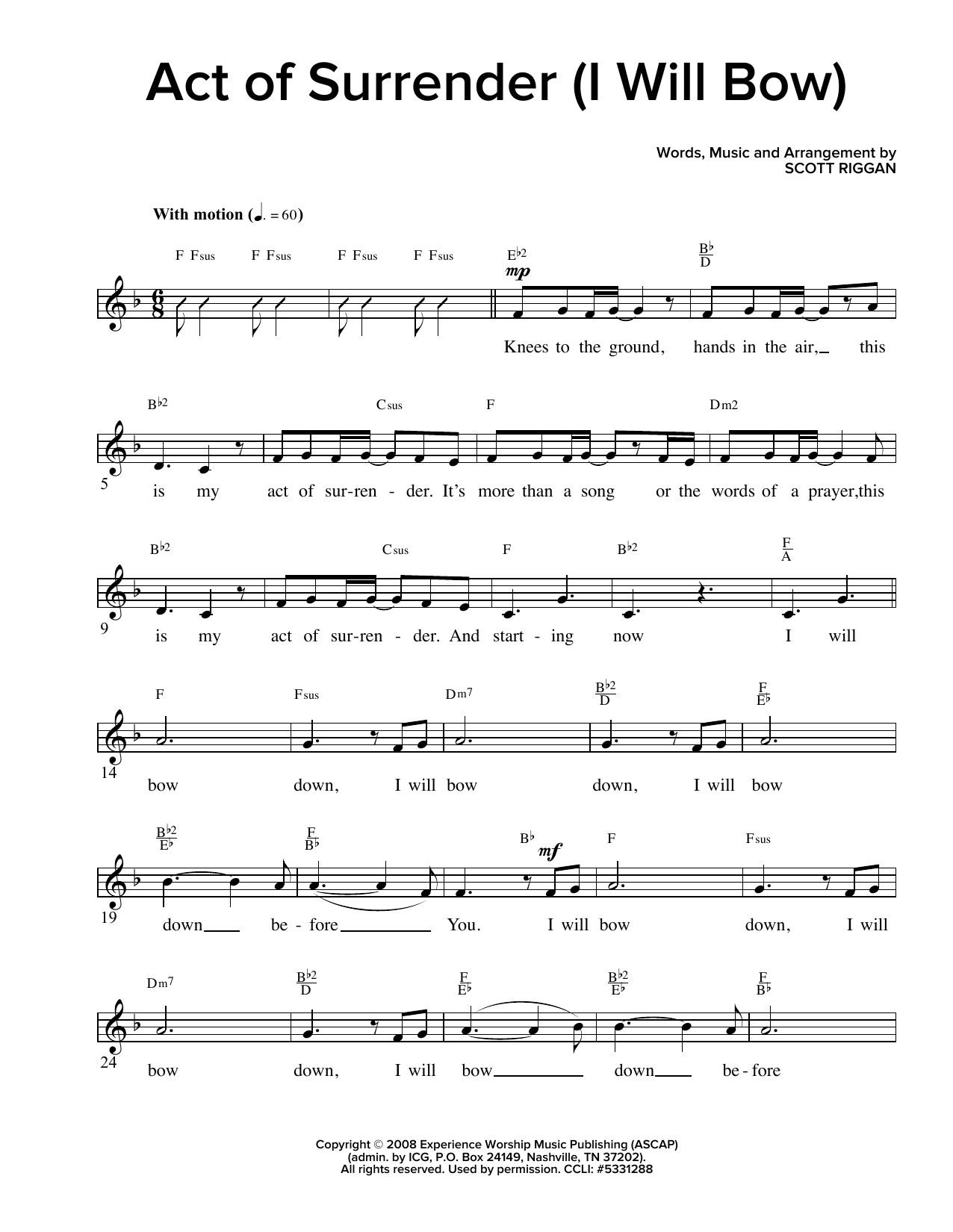 Produktbild zu: Act Of Surrender (I Will Bow)