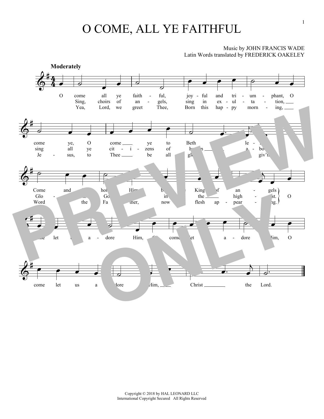 Product gallery: Page 1 of 1 O Come, All Ye Faithful, John Francis Wade