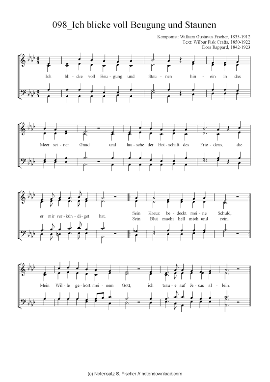 Product picture to: Ich blicke voll Beugung und Staunen William Gustavus Fischer, 1835-1912 / Wilbur Fisk Crafts, 1850-1922 Dora Rappard, 1842-1923