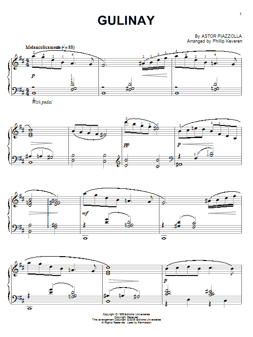 Product gallery: Page 1 of 1 Gulinay (arr. Phillip Keveren), Astor Piazzolla