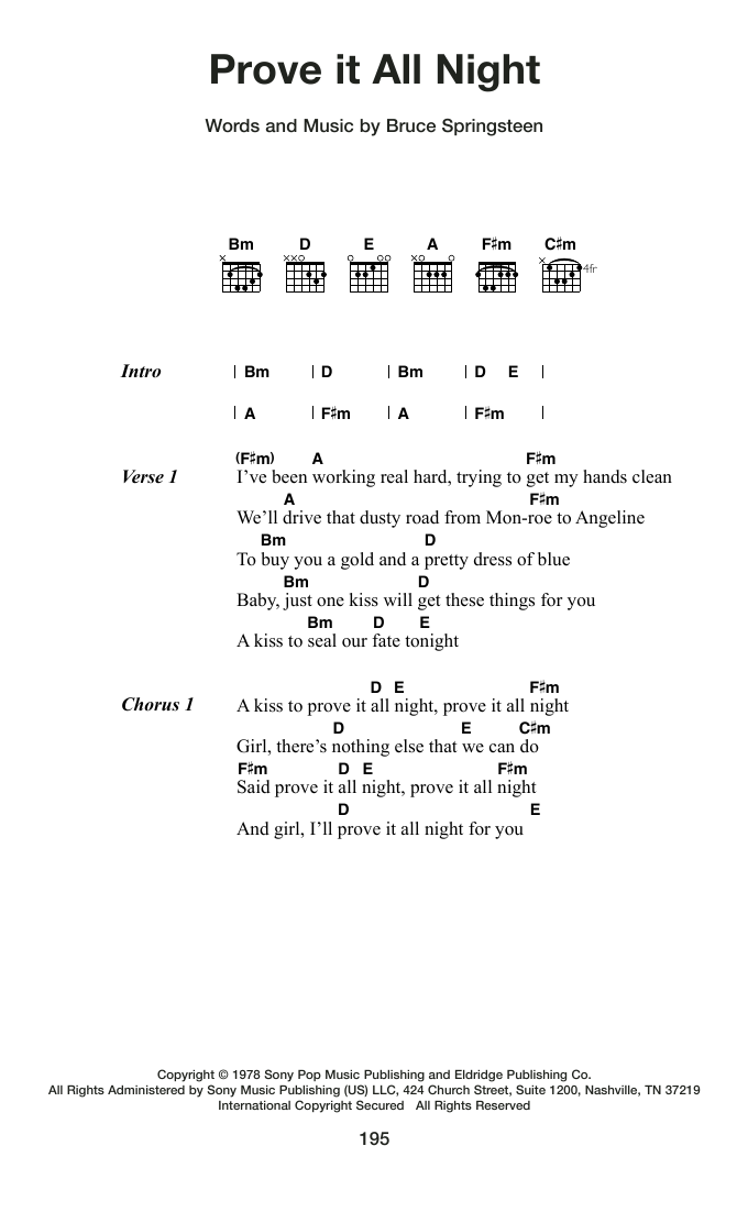 Produktgalerie: Seite 1 von 1 Prove It All Night, Bruce Springsteen, Gitarre