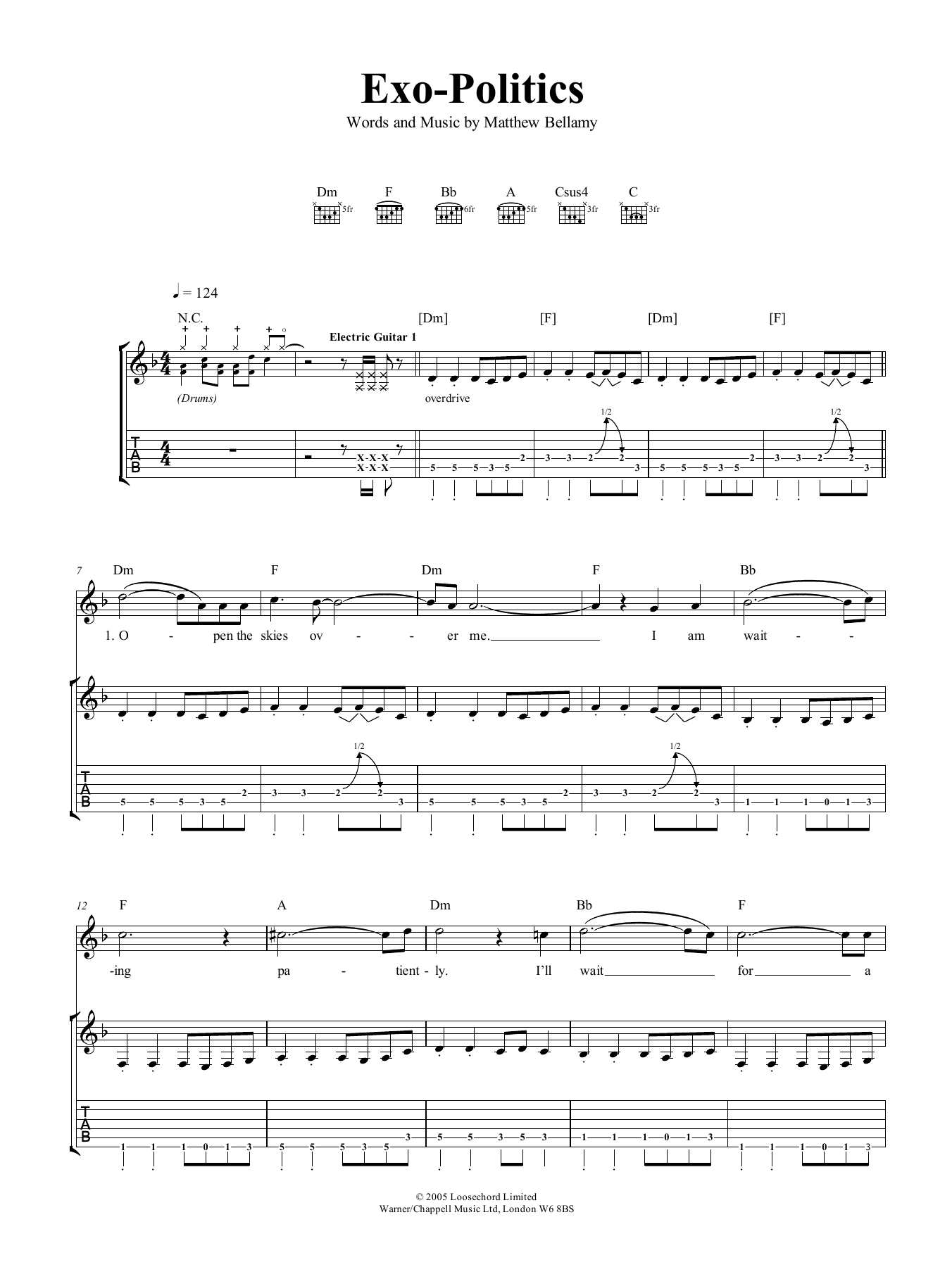 Produktgalerie: Seite 1 von 1 Exo-Politics, Muse, Gitarre