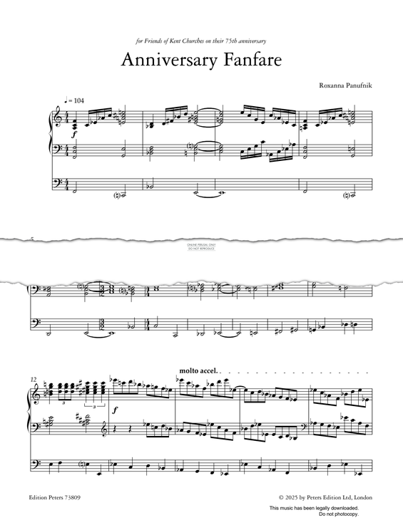 Product gallery: Page 1 of 1 Anniversary Fanfare, Roxanna Panufnik