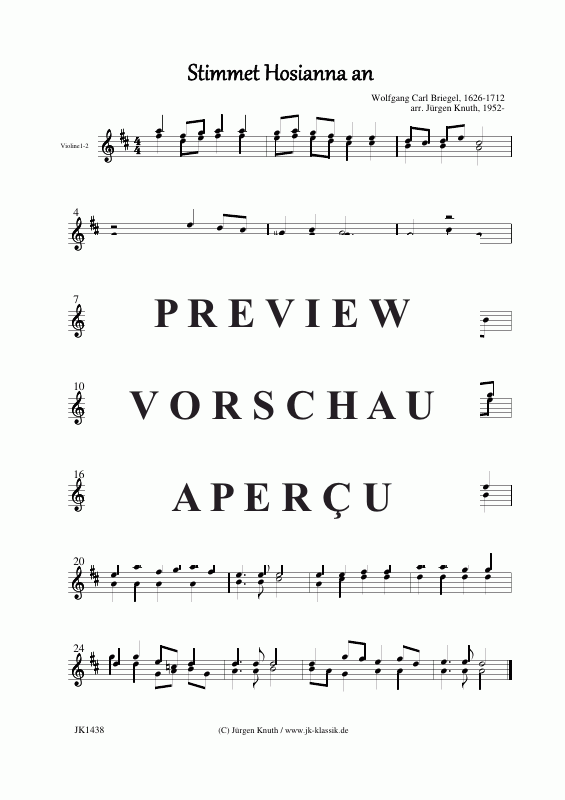 Product gallery: Page 5 of 8 Stimmet Hosianna an , , (choir, 2x violins + organ-BC)