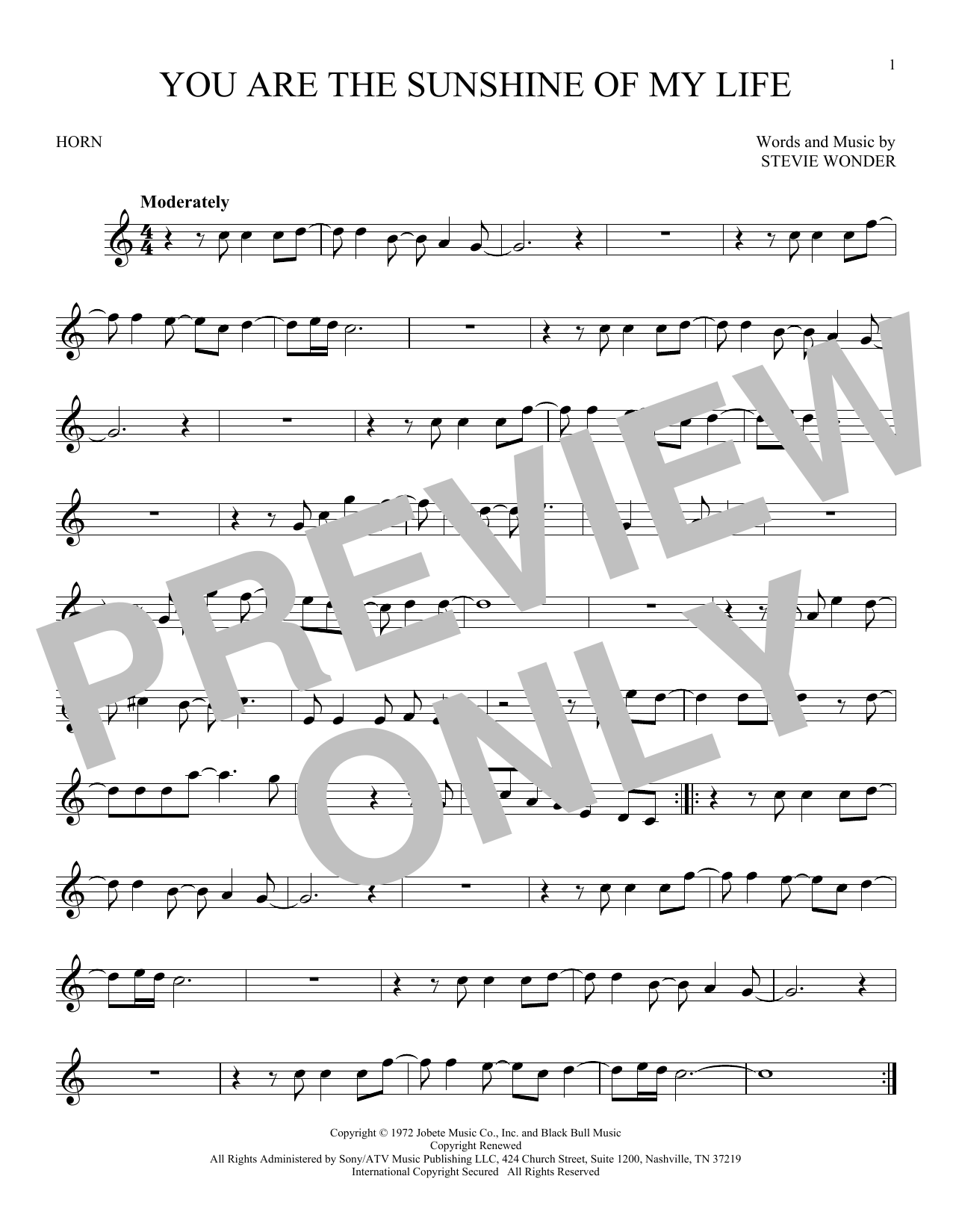 Produktgalerie: Seite 1 von 1 You Are The Sunshine Of My Life, Stevie Wonder, Horn