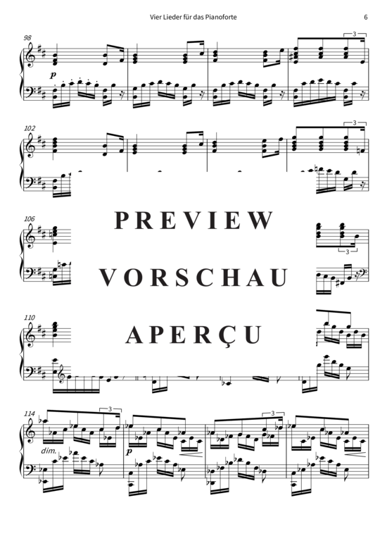 Product gallery: Page 9 of 12 Vier Lieder für das Pianoforte, op. 8 , , Piano Solo