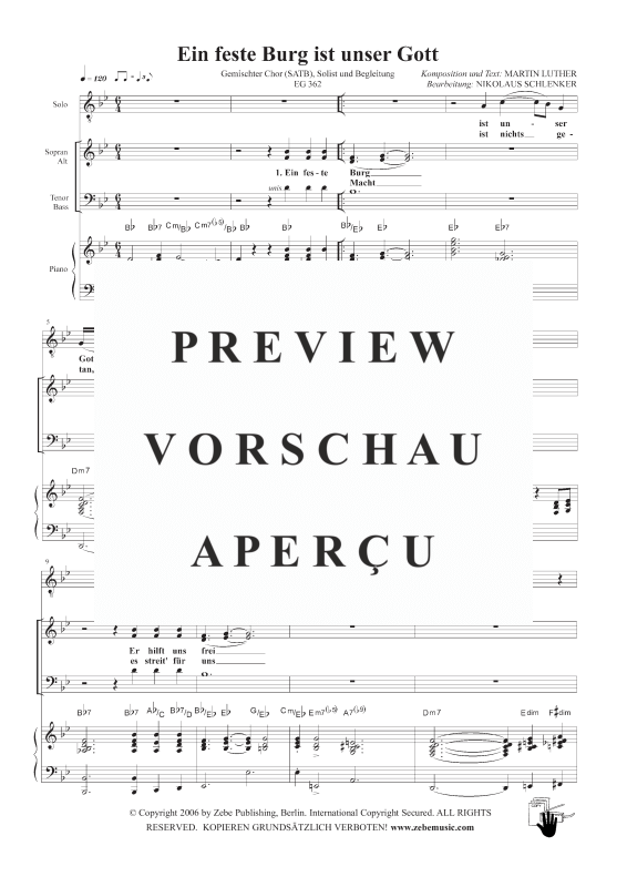 gallery: Ein feste Burg ist unser Gott EG 362, , Gemischter Chor, Solist und Klavier