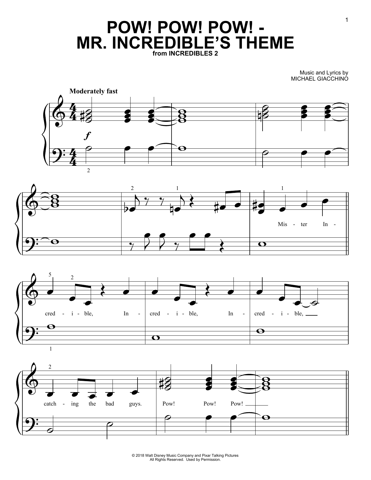 Produktbild zu: Pow! Pow! Pow! - Mr. Incredibles Theme (from Incredibles 2)