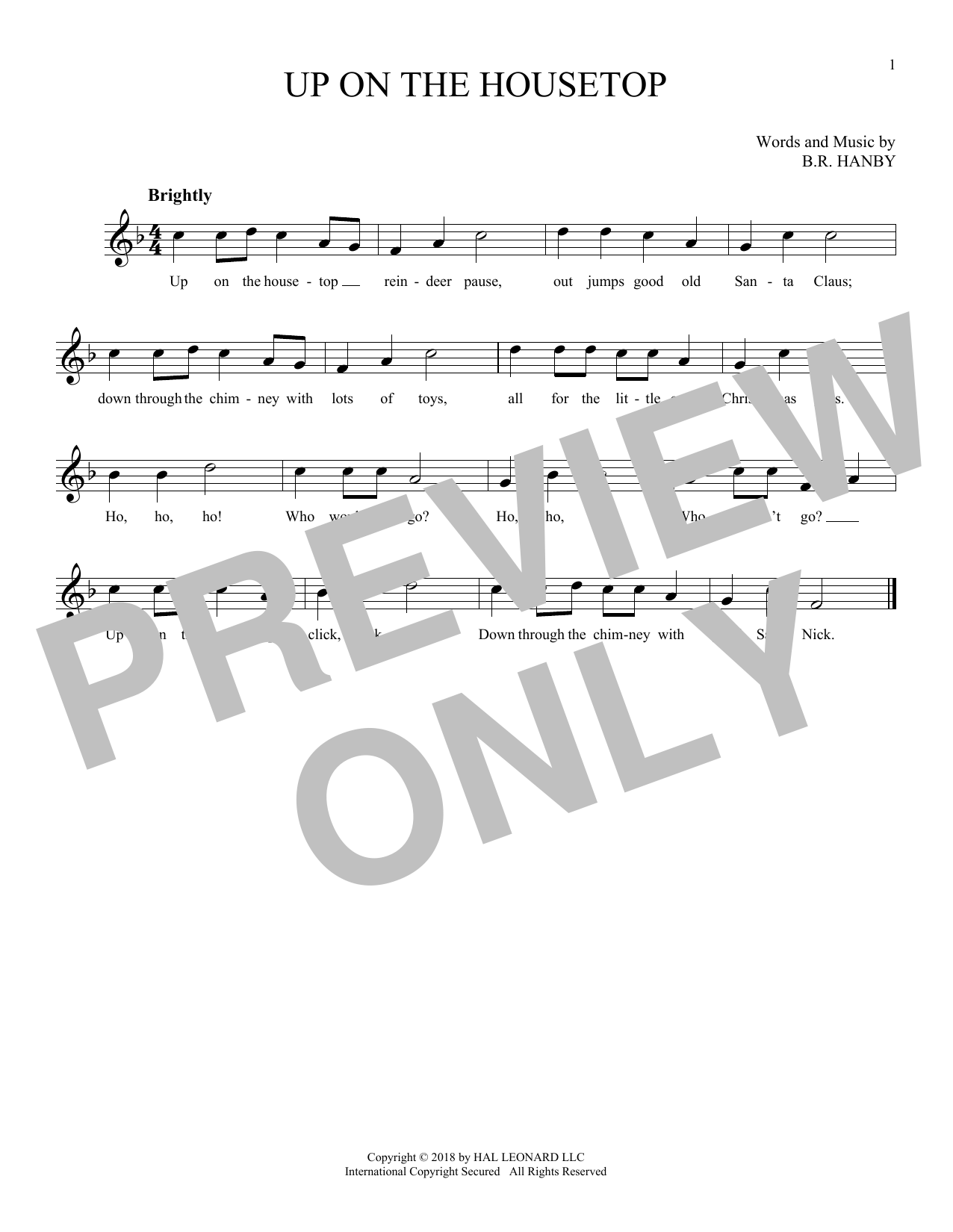Product gallery: Page 1 of 1 Up On The Housetop, B.R. Hanby