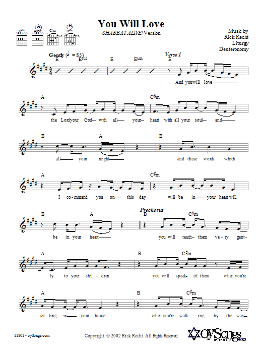 Product gallery: Page 1 of 1 You Will Love (Shabbat Alive! Version), Rick Recht